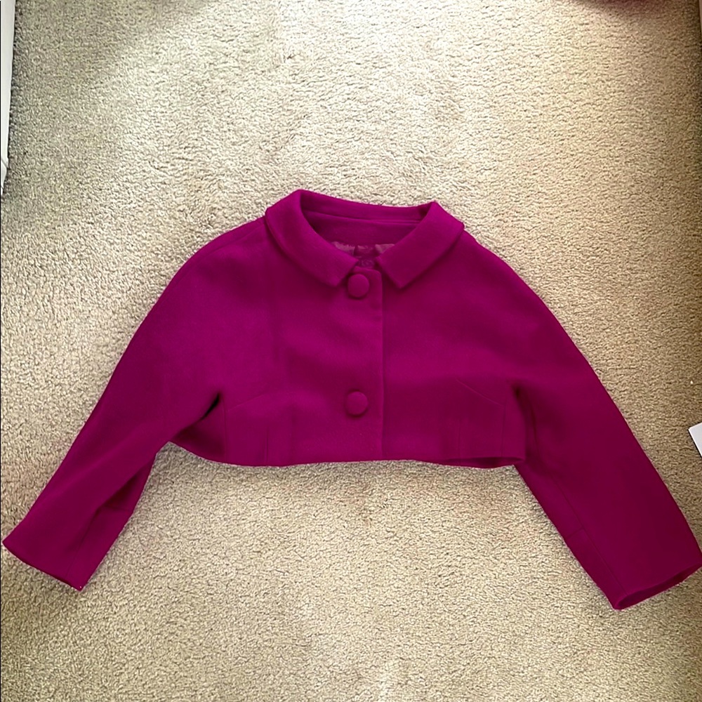 Vintage fuchsia wool crop bolero